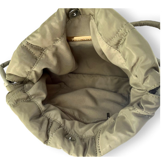 STREET LEVEL Hourglass Quilted Puffy Tote Shoulder Bag | Army Green NWT - Picture 4 of 9